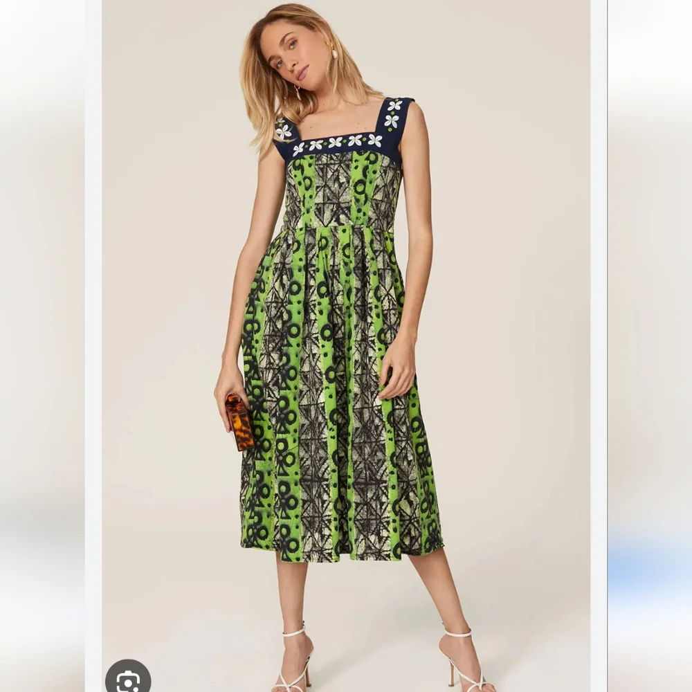 Autumn Adeighbo Green Printed Clover Floral Dress Size 12